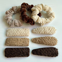 Coffee Hair Accessories Set for Women Girls