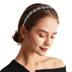 Beaded Rhinestone Headband Stretchy Hair Band