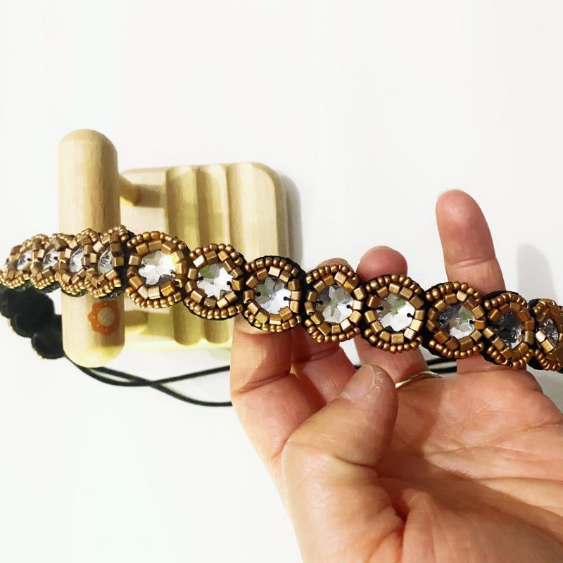 Beaded Rhinestone Headband Stretchy Hair Band