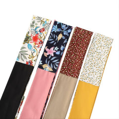 Big Flower Silk Scarf Headband Double Sided Scarf