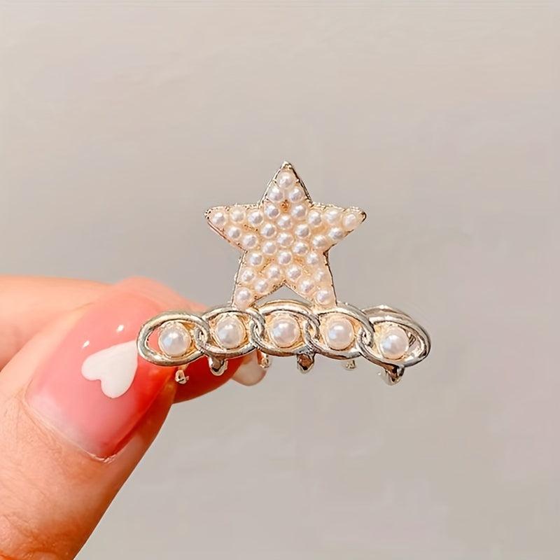 Faux Pearl Hair Claw Shark Claw Small Hair Accessories
