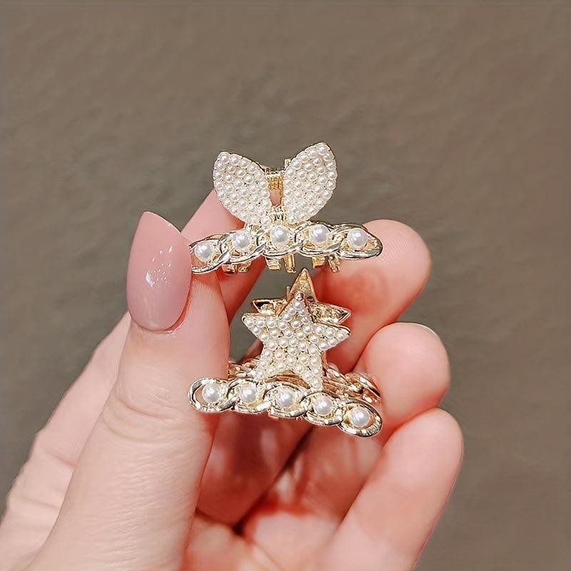 Faux Pearl Hair Claw Shark Claw Small Hair Accessories