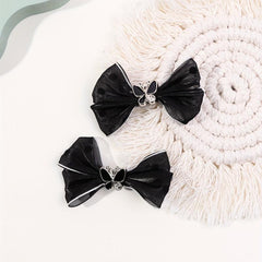 2pcs Mesh Bow Hair Clip Duck Billed Clip for Women Girls