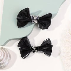 2pcs Mesh Bow Hair Clip Duck Billed Clip for Women Girls