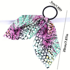 Leopard Print Bow Hair Tie Snake Print Hair Rope Ponytail Rubber Band