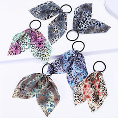 Leopard Print Bow Hair Tie Snake Print Hair Rope Ponytail Rubber Band
