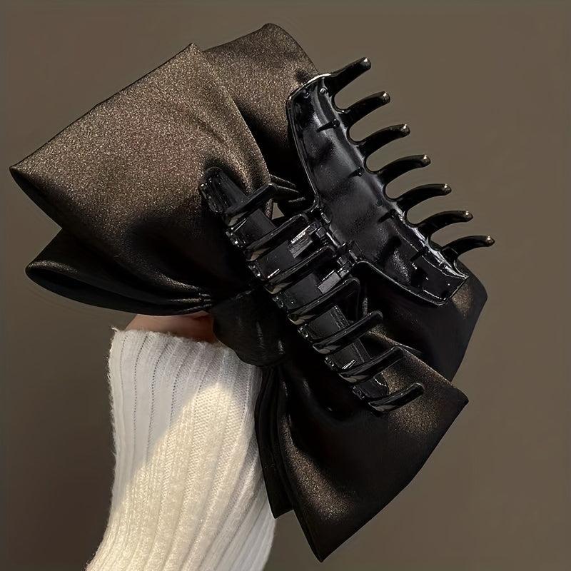 Sweet Bow Hair Claw Double Bowknot Hair Claw Nonslip Ponytail Holder