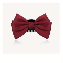 Sweet Bow Hair Claw Double Bowknot Hair Claw Nonslip Ponytail Holder