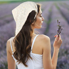 2 Pcs Floral Bandana Flower Headband Elastic Headdress Sweet