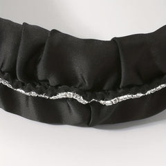 Vintage Rhinestone Headband Ruched Ruffled Headdress Hair Accessories