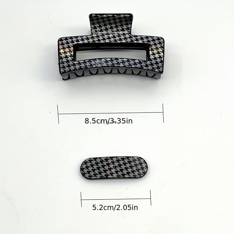 Retro Leopard Print Hair Claw Large Shark Claw Ponytail Holder Hair Clip