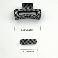 Retro Leopard Print Hair Claw Large Shark Claw Ponytail Holder Hair Clip
