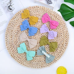 Solid Bow Hair Clip Duckbill Barrette Hair Slides Snap Clip Non Slip Hair Decor