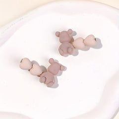 Resin Bear Heart Decor Hair Clip, Cute Cartoon Design