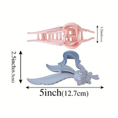 4pcs Rabbit Shaped Hair Claw with Long Rabbit Ears for Women Girls