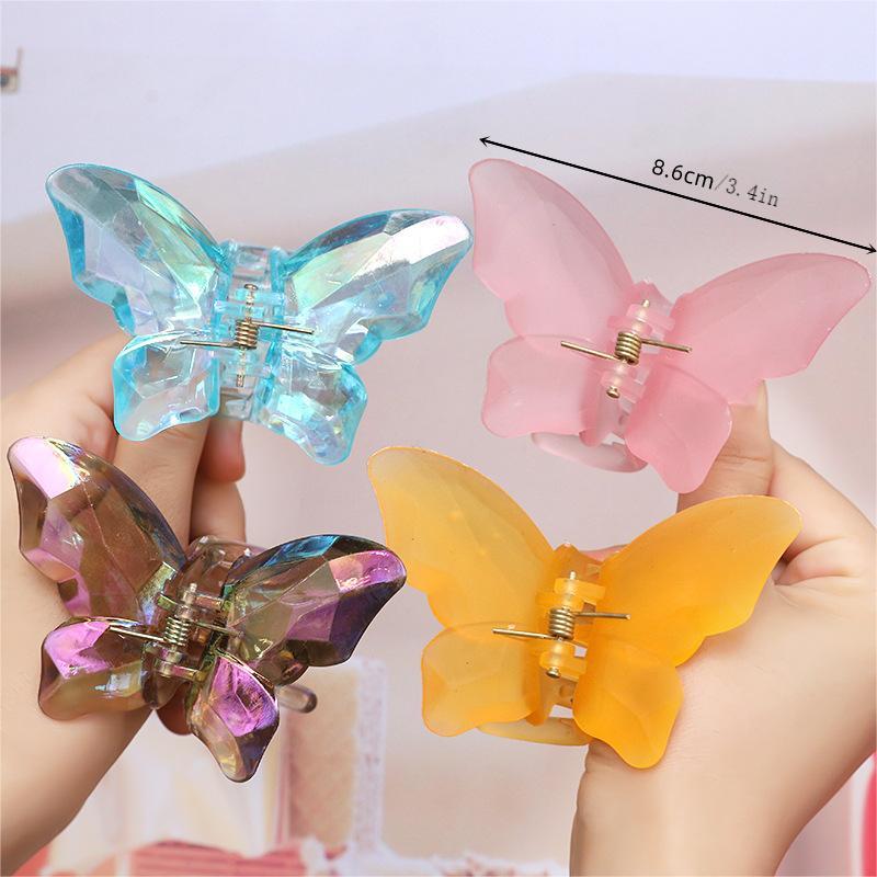 6pcs Frosted Butterfly Hair Claw Clip Ponytail Holder for Women
