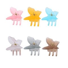 6pcs Frosted Butterfly Hair Claw Clip Ponytail Holder for Women