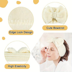 Bowknot Headband Elastic Hair Band for Washing Face Makeup