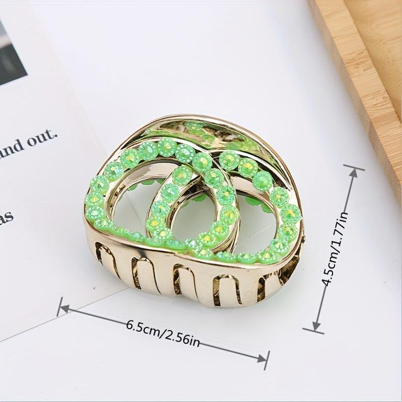 Small Rhinestone Hair Claw Glitter Hair Claw Nonslip Side Hair Bang Braids