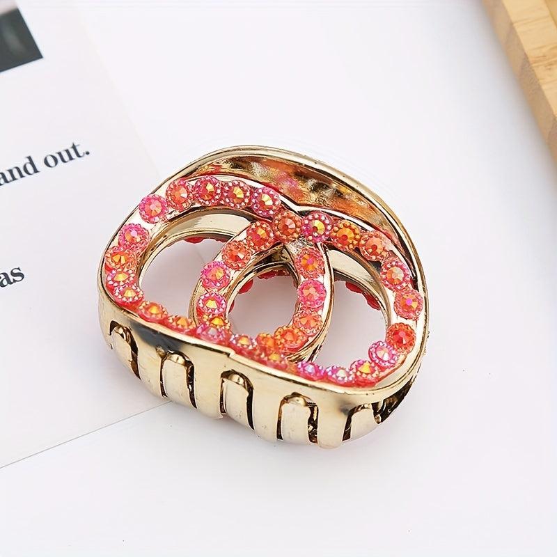 Small Rhinestone Hair Claw Glitter Hair Claw Nonslip Side Hair Bang Braids