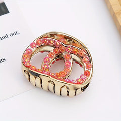 Small Rhinestone Hair Claw Glitter Hair Claw Nonslip Side Hair Bang Braids