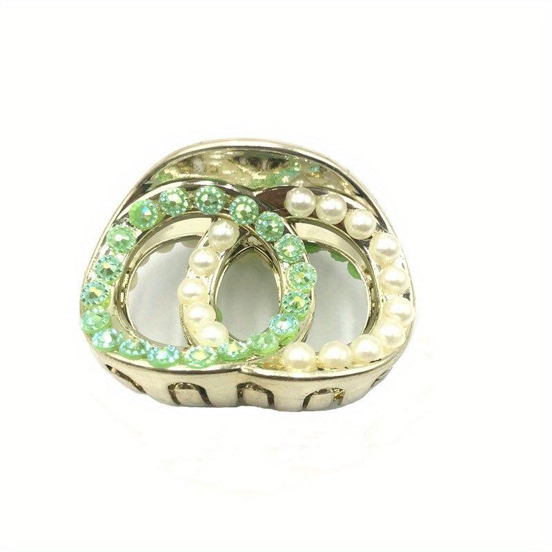Small Rhinestone Hair Claw Glitter Hair Claw Nonslip Side Hair Bang Braids