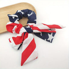 American Flag Scrunchies Rabbit Ears Hair Tie Ponytail Holder