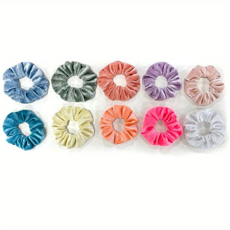 Velvet Scrunchies for Girls Candy Hair Rope Ponytail Holder