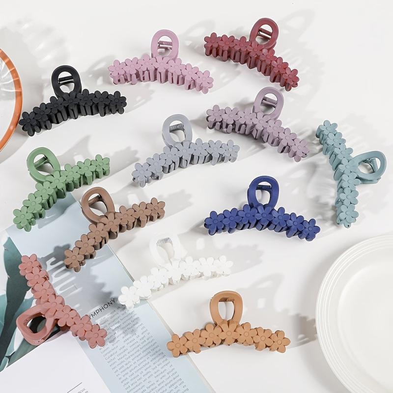 Matte Hair Claw Clips Strong Hold Clamps Flower Hair Styling