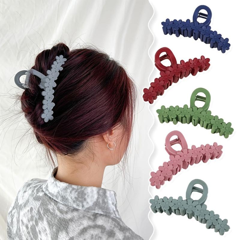 Matte Hair Claw Clips Strong Hold Clamps Flower Hair Styling
