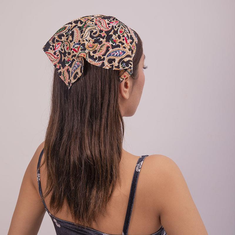 Retro Totem Triangular Scarf Headband Ethnic Style Bandana Hair Accessories
