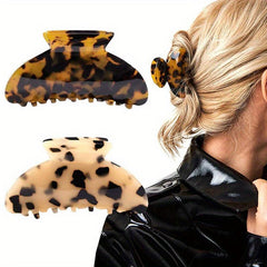 Acetate Hair Claw Leopard Print Ponytail Holder Hair Accessories