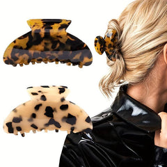 Acetate Hair Claw Leopard Print Ponytail Holder Hair Accessories