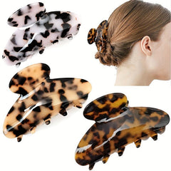 Acetate Hair Claw Leopard Print Ponytail Holder Hair Accessories