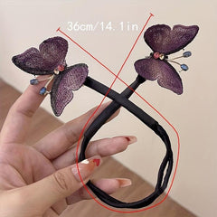 Double Butterfly Hair Tie Magic Twist Hair Band