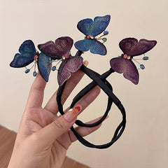 Double Butterfly Hair Tie Magic Twist Hair Band