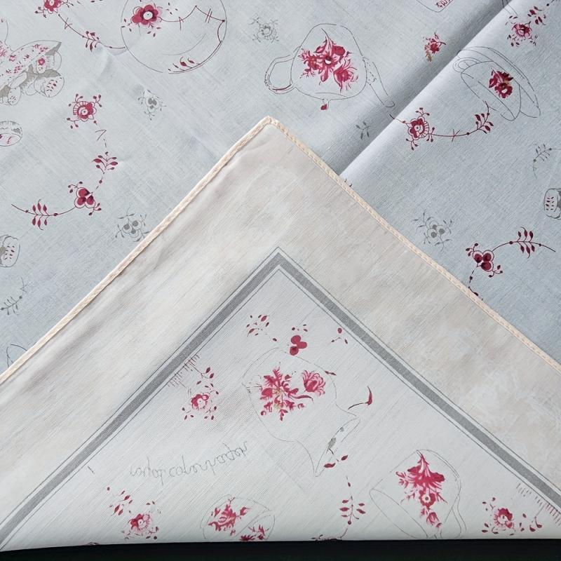 1pc Flower Print Handkerchief Women's Hankies Soft Sweat Handkerchief