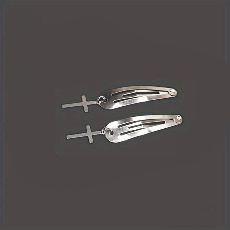 Y2K Metal Snap Clip Flower Heart Tassel Hair Clip Women Girls