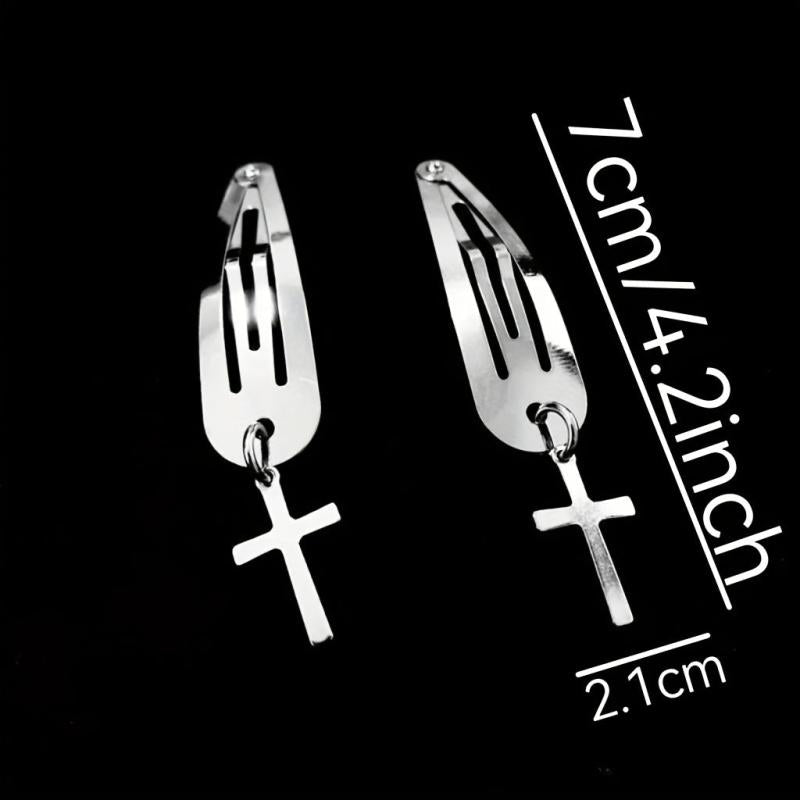 Y2K Metal Snap Clip Flower Heart Tassel Hair Clip Women Girls