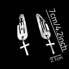 Y2K Metal Snap Clip Flower Heart Tassel Hair Clip Women Girls