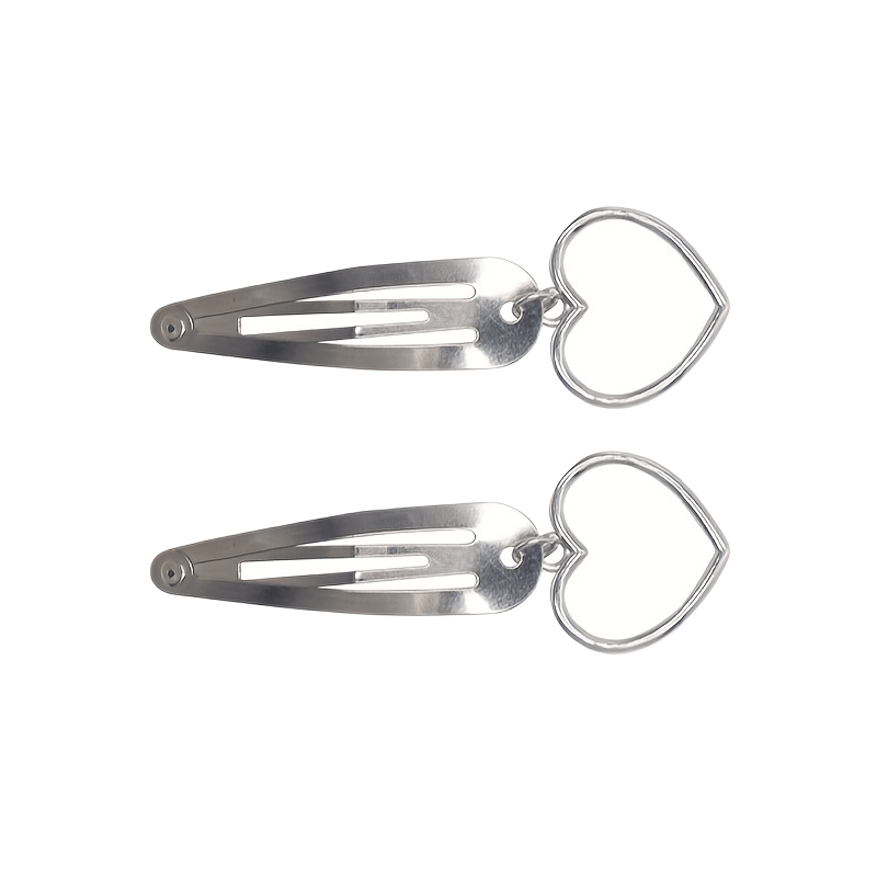 Y2K Metal Snap Clip Flower Heart Tassel Hair Clip Women Girls