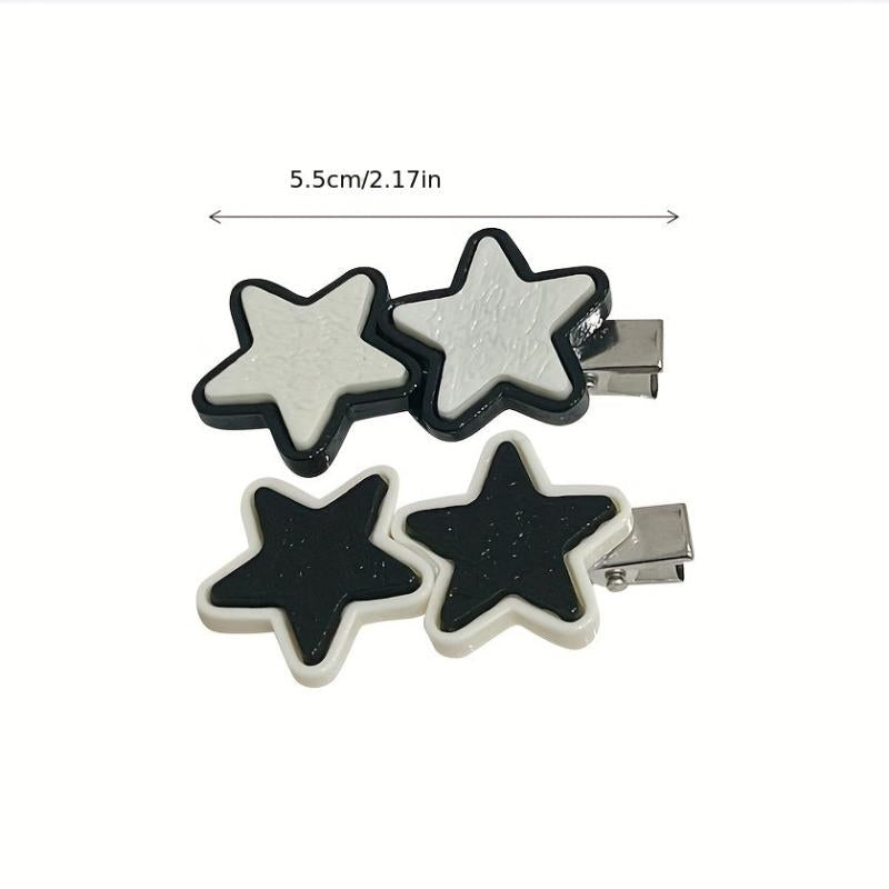Star Pattern Hair Clip Duck Billed Clip Y2K Hair Accessories