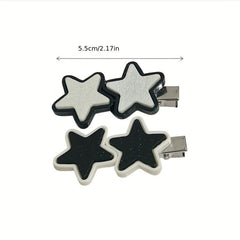 Star Pattern Hair Clip Duck Billed Clip Y2K Hair Accessories