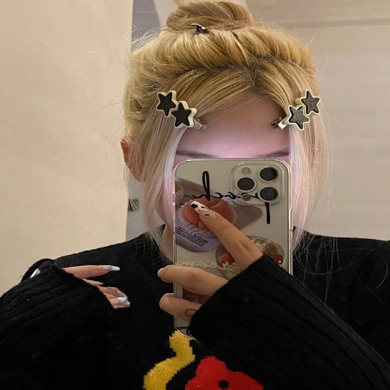 Star Pattern Hair Clip Duck Billed Clip Y2K Hair Accessories