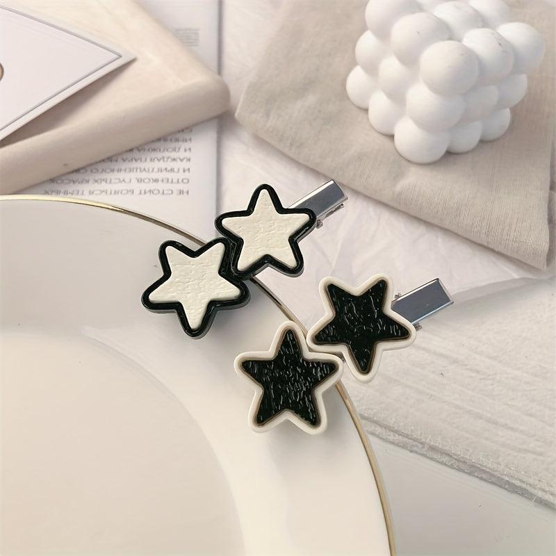 Star Pattern Hair Clip Duck Billed Clip Y2K Hair Accessories