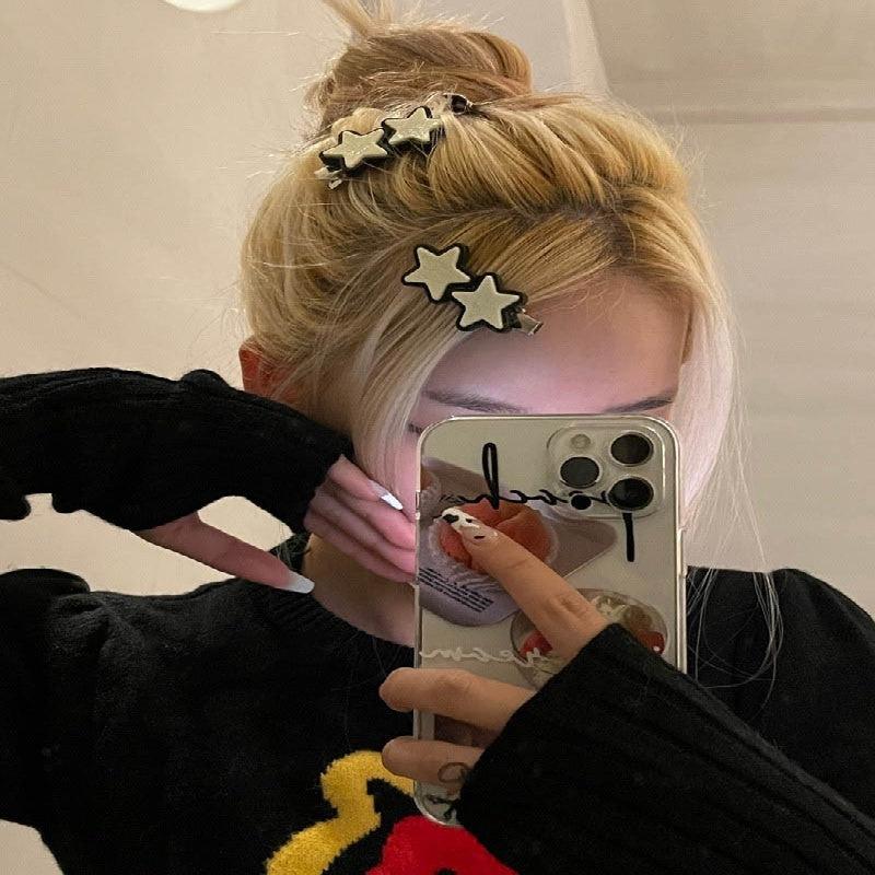 Star Pattern Hair Clip Duck Billed Clip Y2K Hair Accessories