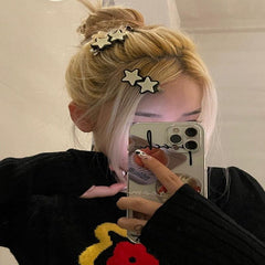 Star Pattern Hair Clip Duck Billed Clip Y2K Hair Accessories