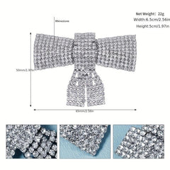 Rhinestone Hairpin Metal Headdress Bow Hairpin