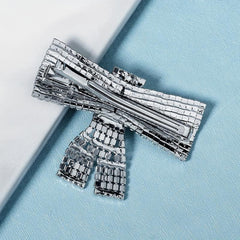 Rhinestone Hairpin Metal Headdress Bow Hairpin