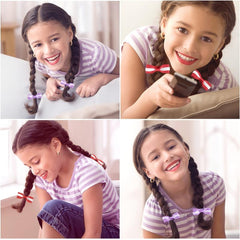 20pcs Small Bow Hair Tie For Girls Baby Bowknot Hair Ring Elastic Ponytail